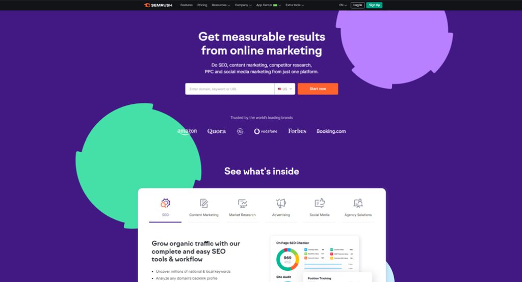 The Semrush Website