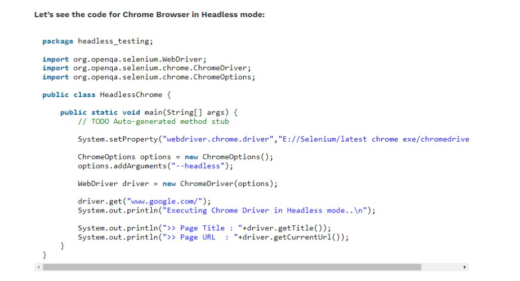 Chrome Browser in Headless Mode