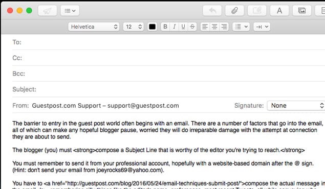 Guestpost HTML Email Example