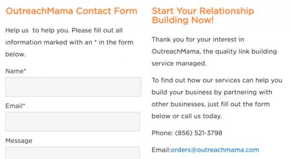 OutreachMama Contact Form