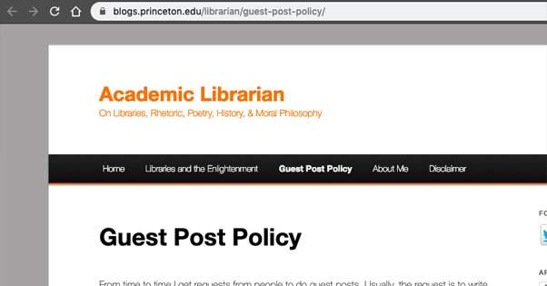 Princeton Guest Post Policy