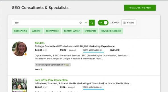 SEO Specialists on oDesk