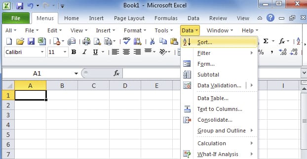 Sort Data in Excel