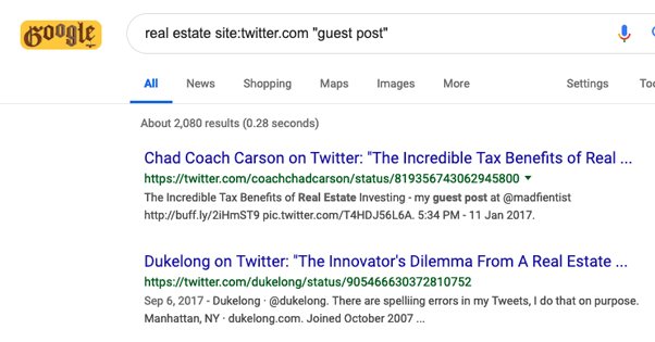 Twitter Guest Post Search