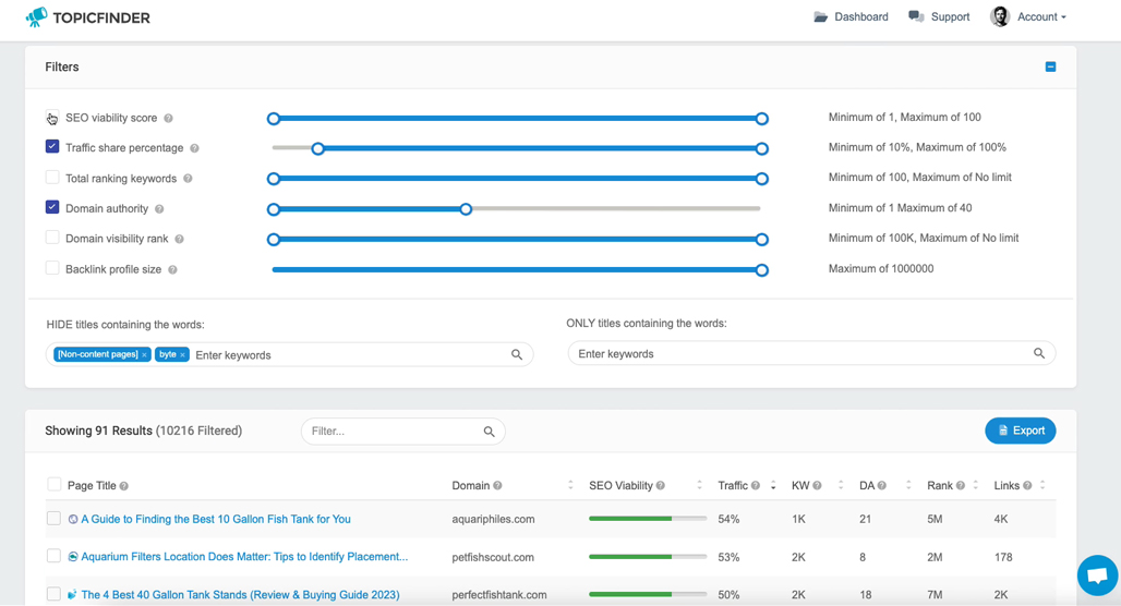 Using Topicfinder For Keyword Research