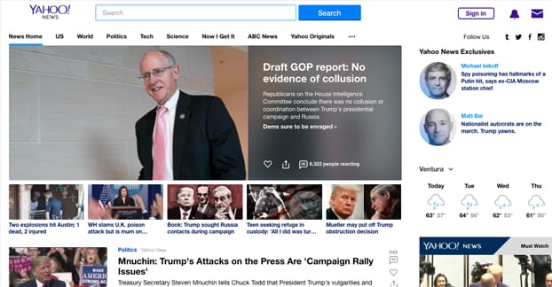 Yahoo News Homepage