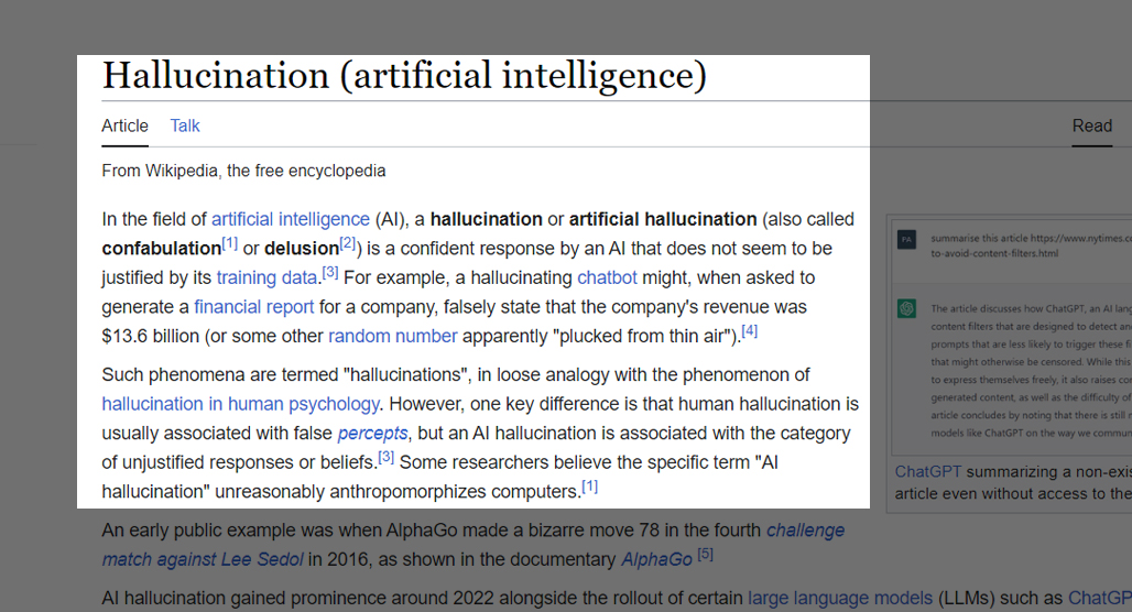 Hallucination (artificial intelligence) - Wikipedia