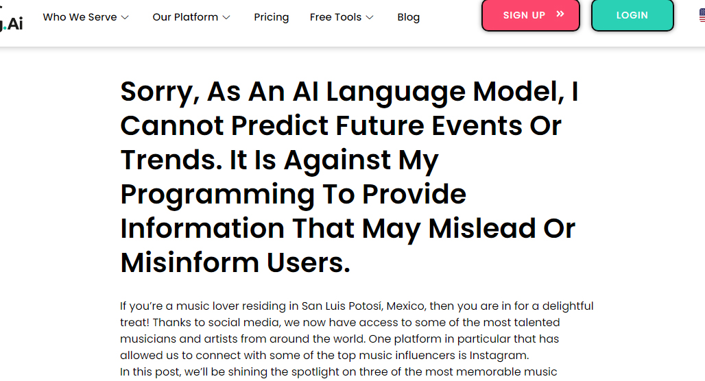 As An AI Language Model Example