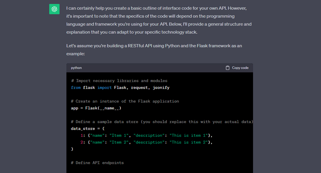 Using ChatGPT to Create a Custom API