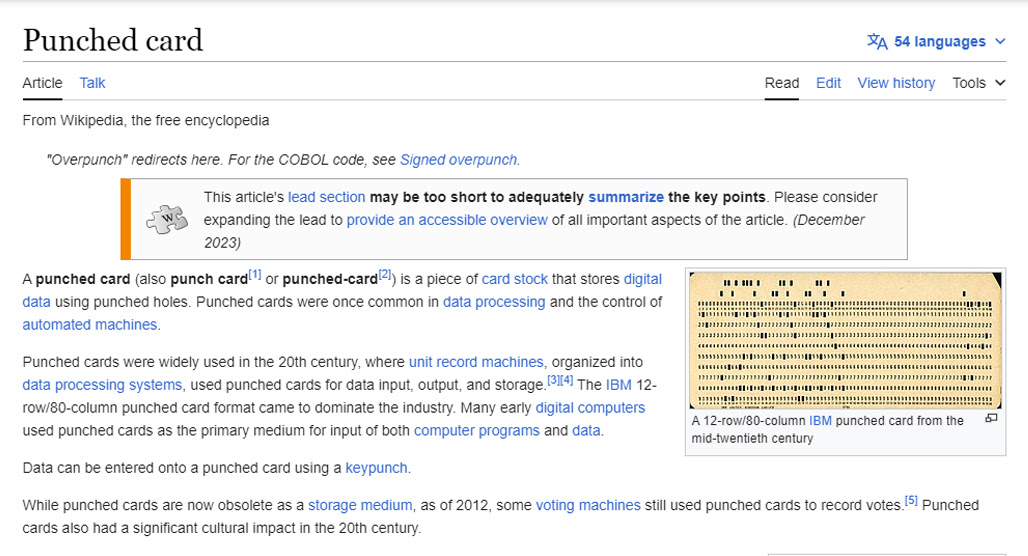 Punched Card