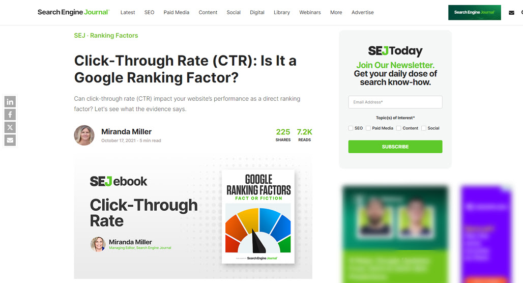CTR Google Ranking Factor