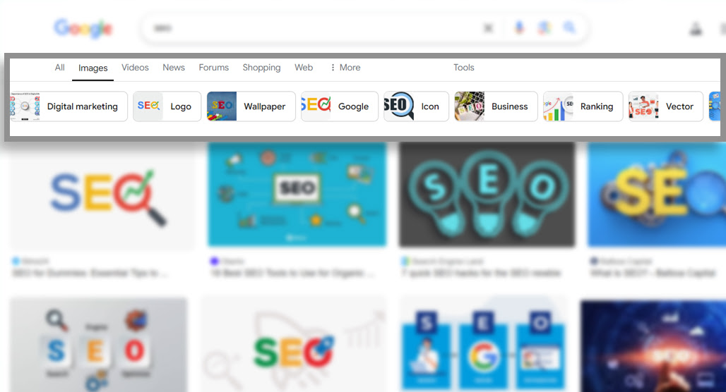 Image search related keywords